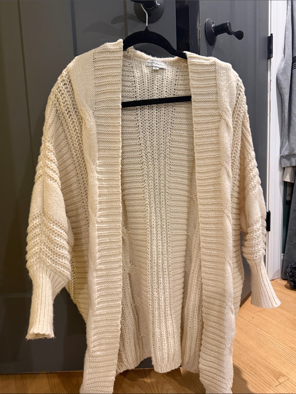 Simply Southern Cream Open-Front Knit Cardigan